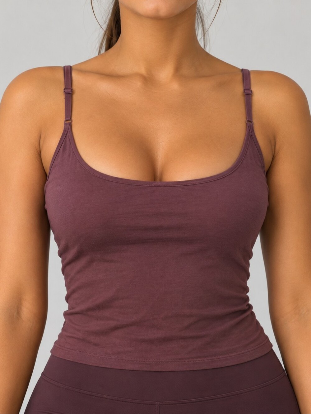 SKIMS Smooth Layers Skimpy Strap Cami  Top Shirt Henna Burgundy 2X NWT